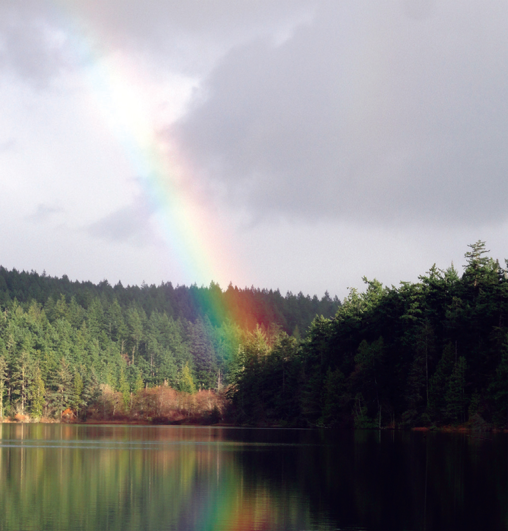 Rainbow at Pass Lake Deception Pass State Park Fidalgo Island Midden - photo 9