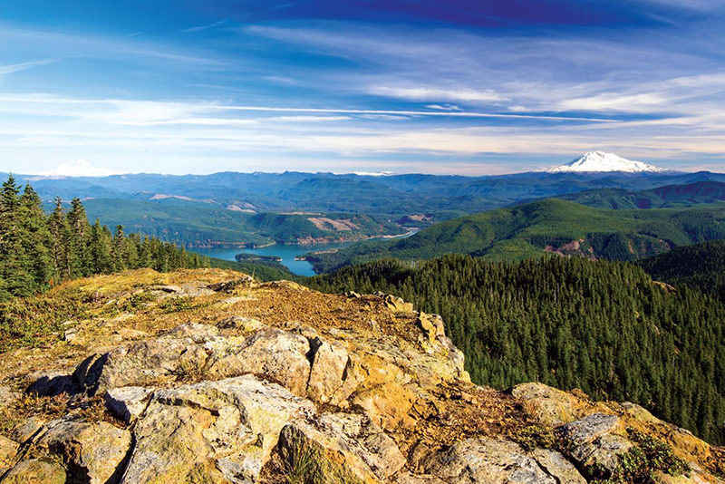 Swift Reservoir Mount Rainier and Mount Adams from Siouxon Peak A misty - photo 10