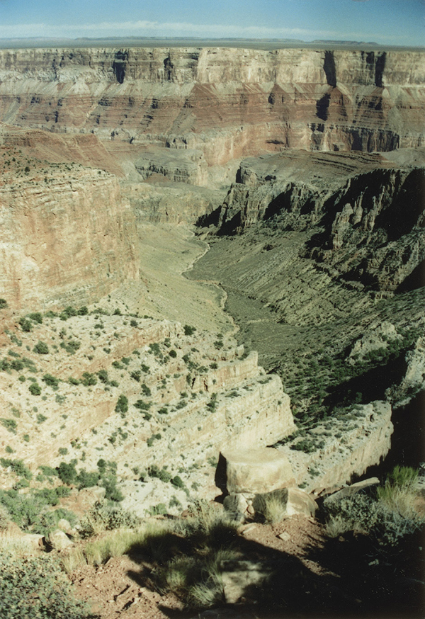 The dry bed of Little Nankoweap Creek and the Desert Facade come into view from - photo 6