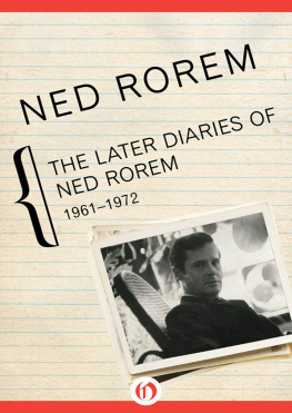 Rorem The Later Diaries of Ned Rorem