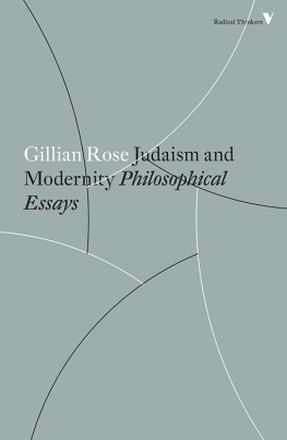 Rose - Judaism and modernity: philosophical essays