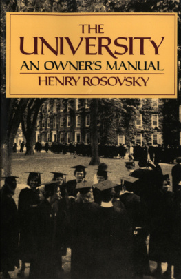 Rosovsky - The university: an owners manual