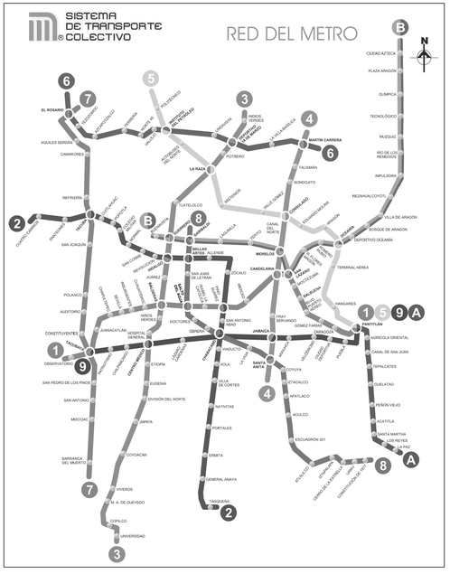 El Metro Subway Map of El Monstruo Mexico City Metro map used with the - photo 7