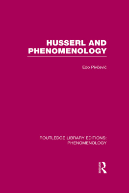 Routledge - Routledge Library Editions: Phenomenology