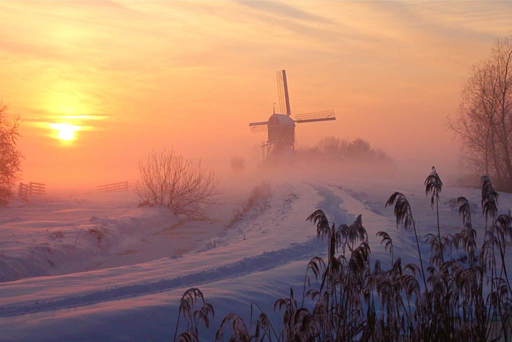 Colorful landscapes The Wipwatermolen in Bergambacht Zuid-Holland photo - photo 11