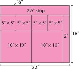 CUTTING FROM PRECUT 10 SQUARES 1010 Cut in half to get 2 rectangles 5 10 - photo 2