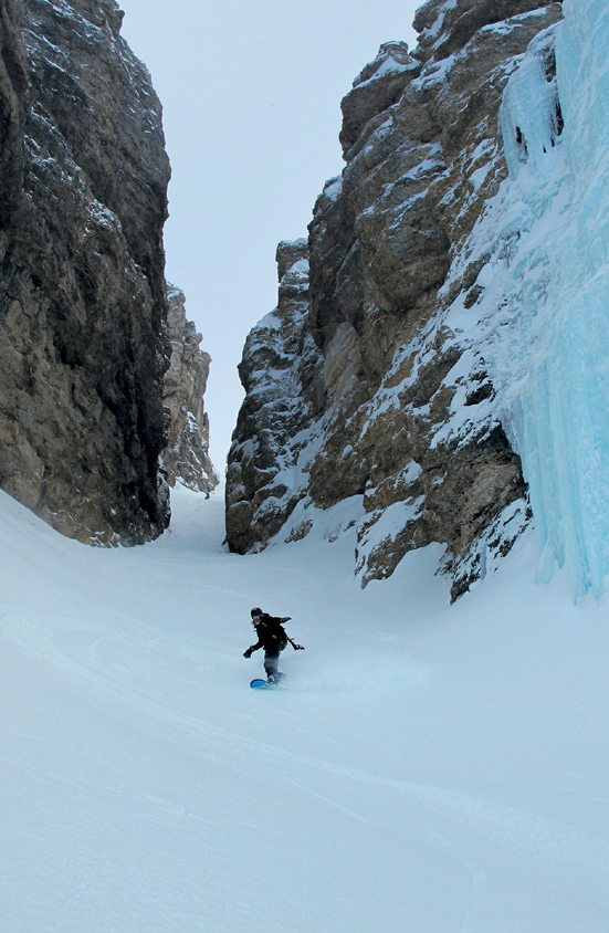 Passing the impressive icefall in the lower half of Canale Col Anton - photo 10