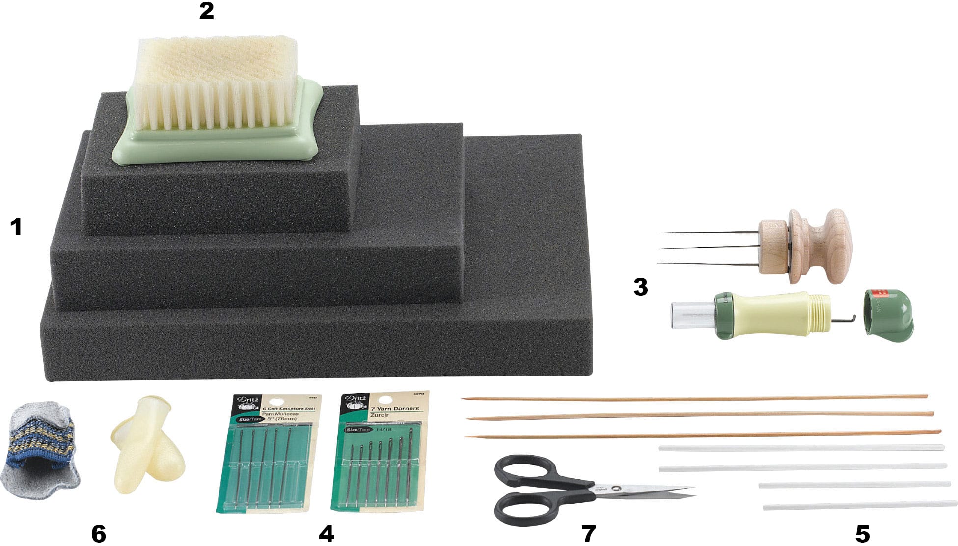 Foam pads 1 are used in needle felting so that the wool being felted is - photo 9