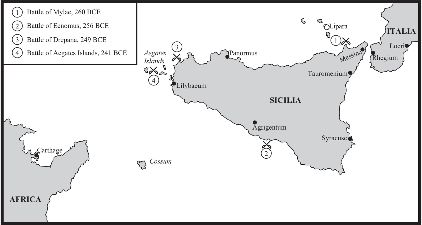 Major Naval Battles of the First Punic War The Western Mediterranean at the - photo 5