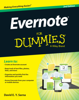 Sarna - Evernote For Dummies