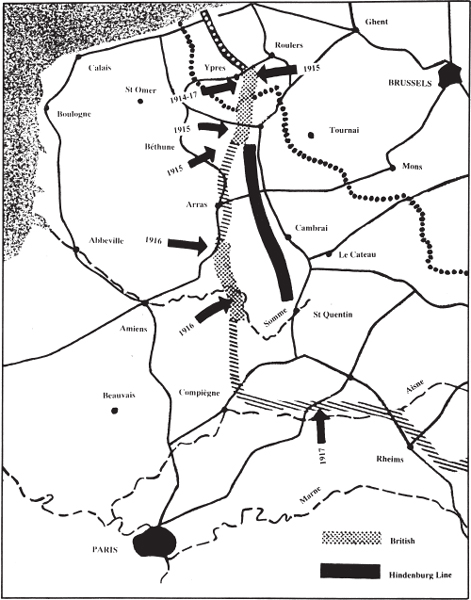 Part of the Western Front in Belgium and France 1915-17 List of - photo 3