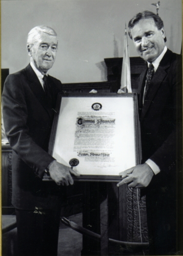 While mayor of Beverly Hills Tanenbaum awarded Jimmy Stewart seen here with - photo 10