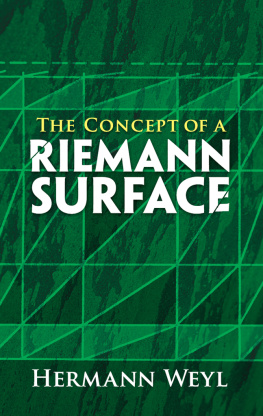 Weyl Hermann - Concept of a Riemann Surface