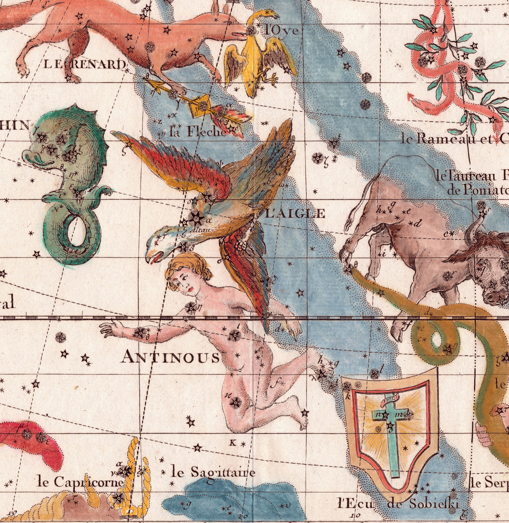 This map from a 1795 star atlas shows the now-obsolete constellations Antinous - photo 5