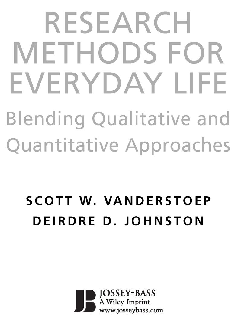 ABOUT THE AUTHORS SCOTT W VANDERSTOEP is Professor of Psychology Chair of - photo 2