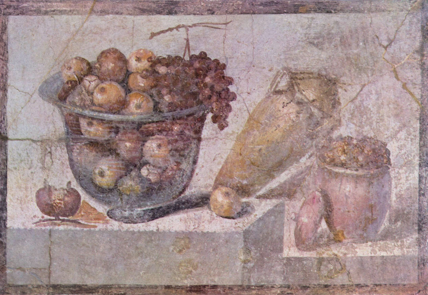 Still Life with Glass Bowl of Fruit and Vases A Roman wall painting of around - photo 7