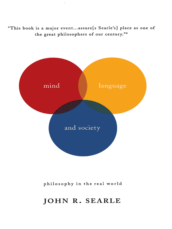 MIND LANGUAGE AND SOCIETY The MasterMinds series These concise and - photo 1