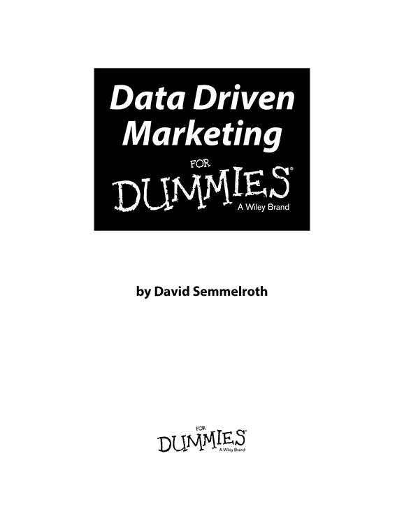 Data Driven Marketing For Dummies Published by John Wiley Sons Inc 111 - photo 2