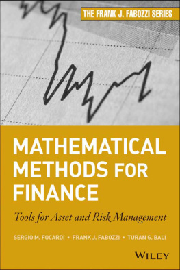 Sergio M. Focardi Mathematical methods for finance: tools for asset and risk management