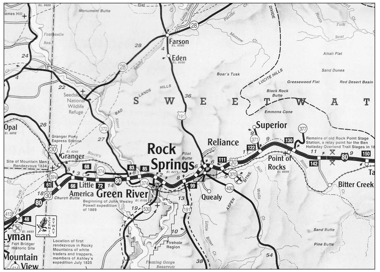 This map shows Rock Springs and surrounding communities The area around Rock - photo 4