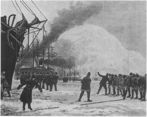 Sawing a channel through the ice to allow the sealing ships to leave St Johns - photo 1