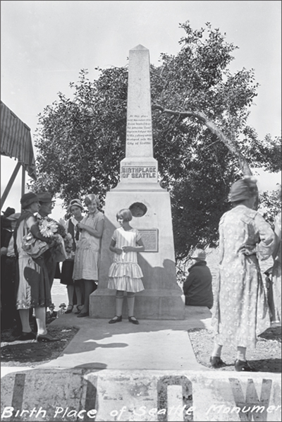 BIRTHPLACE OF SEATTLE This 1929 photograph shows the monument marking the - photo 2