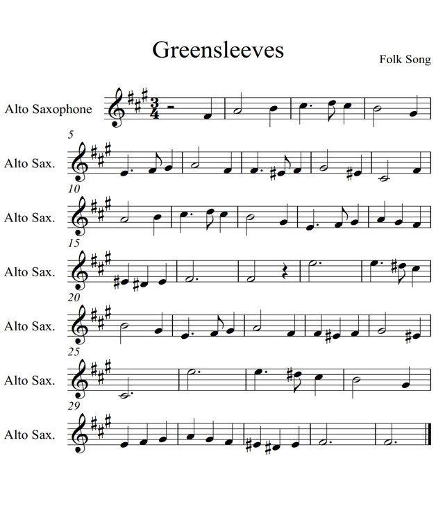 Greensleeves Alto Saxophone Piano - photo 5