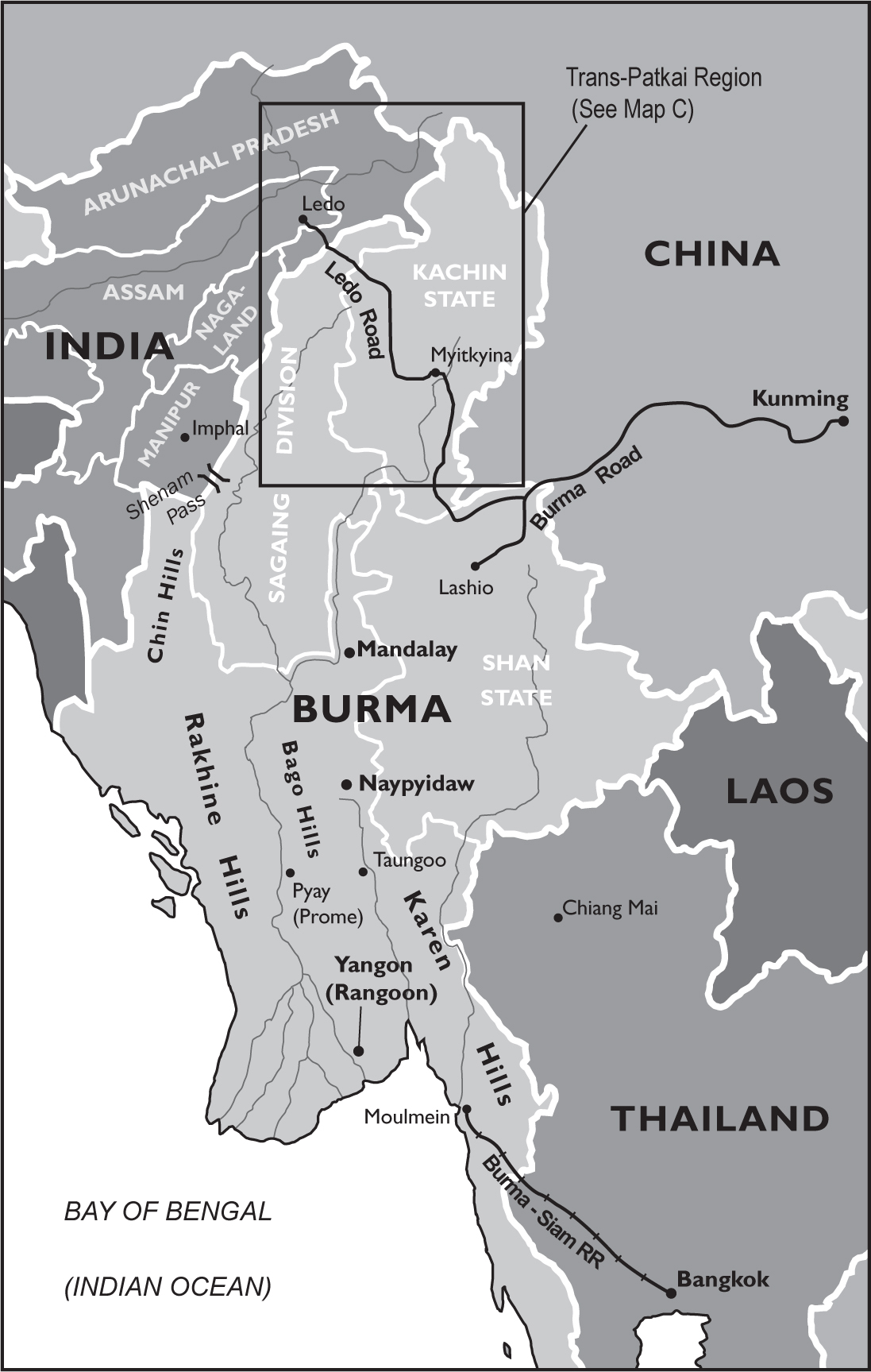 Map B Central and Upper Burma Myanmar Cartography by Jacob Shell Map - photo 7