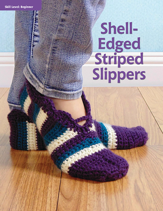 T hese slippers worked up in single and double crochet are so stylish with - photo 5