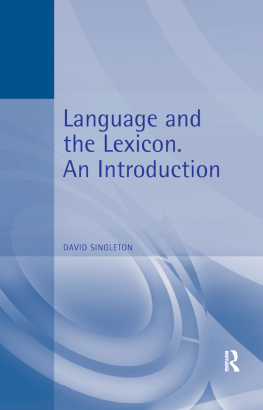 Singleton - Language and the lexicon: an introduction