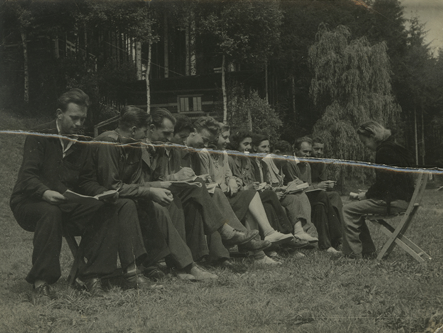 My mom teaching English at the language camp where she met F summer 1946 - photo 10