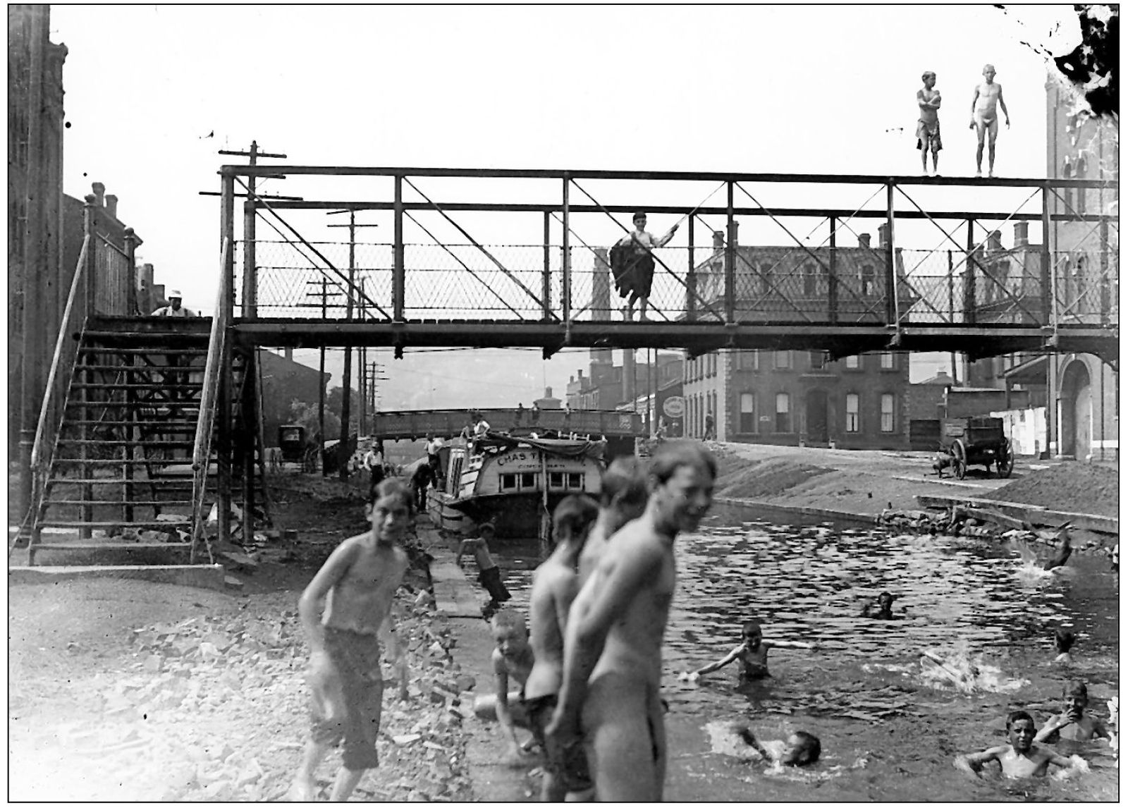 The canal was a popular although unhealthy place to swim These boys at the - photo 12