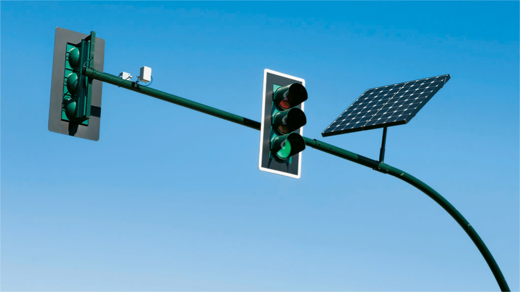 Using a solar panel to provide power for a stoplight at an intersection thats - photo 10