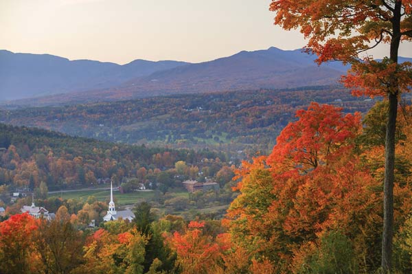 fall foliage and the Stowe Community Church in Stowe Vermont New Hampshire - photo 17