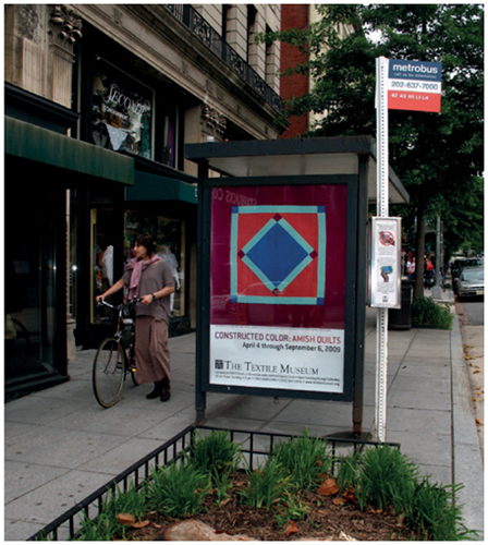 Washington DC MetroBus Stop advertising an exhibit of Amish quilts at the - photo 5