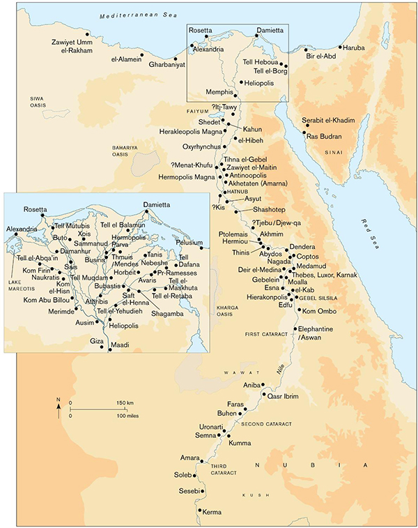 Map of Egypt showing the major sites and settlements discussed in this book It - photo 3