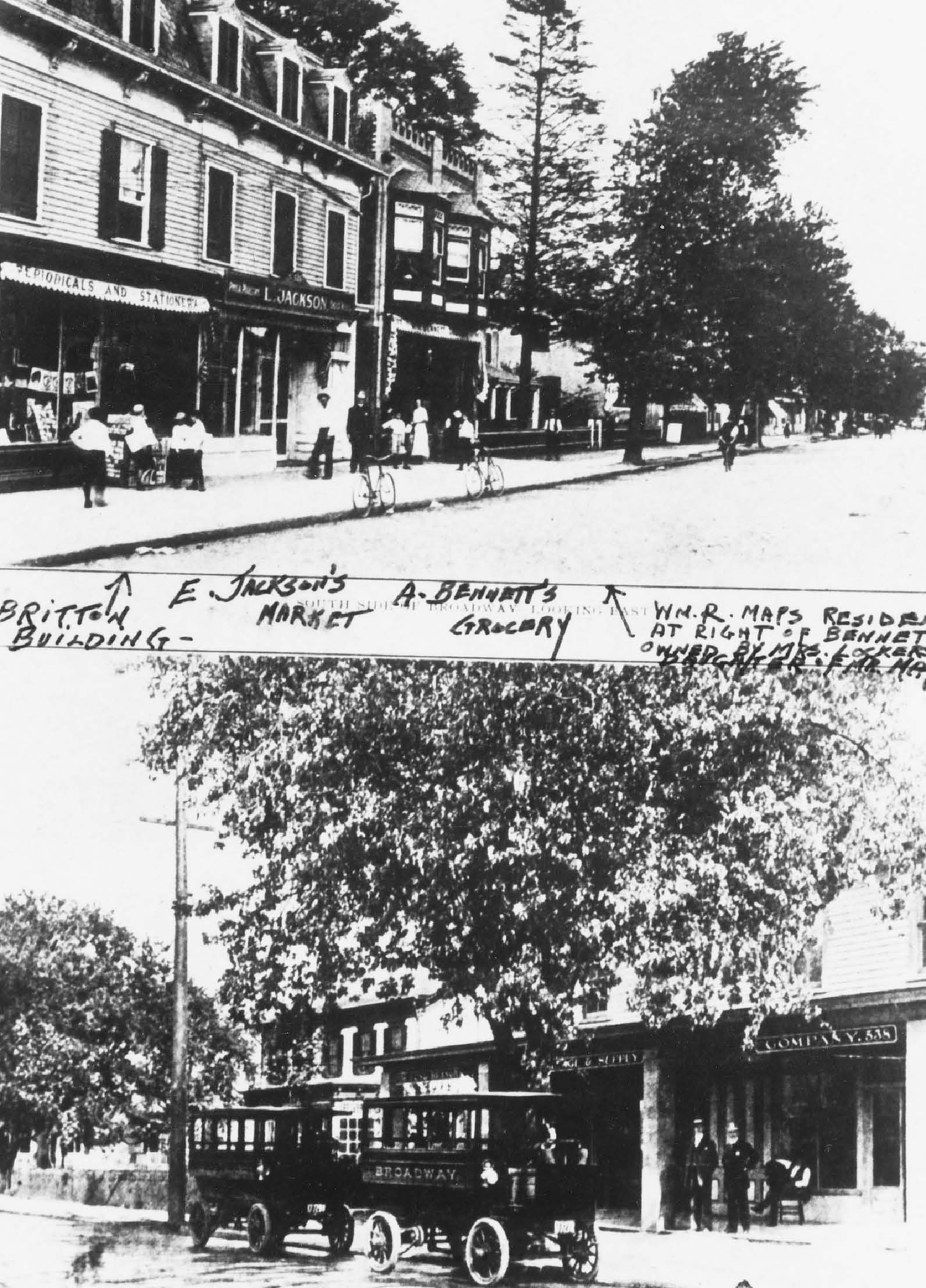 This 1909 image shows the south side of Broadway looking east top and the - photo 6