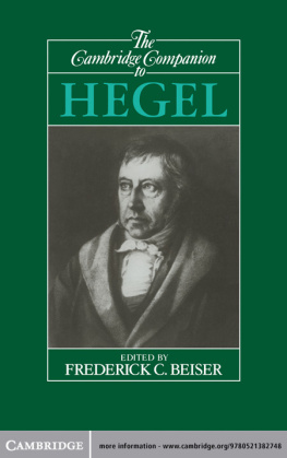 Frederick C. Beiser The Cambridge Companion to Hegel