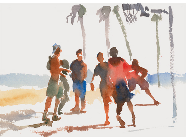 Santa Monica Beach Basketball Watercolour 23 x 305cm9 x 12in From this - photo 11