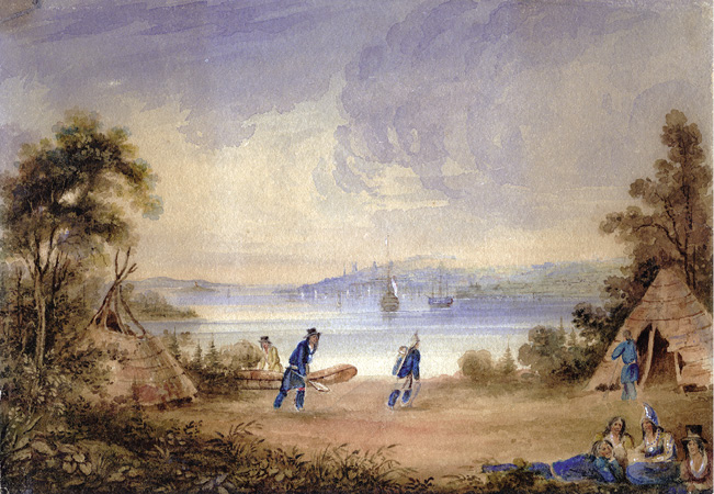 Mikmaq encampment at Tufts Cove looking towards Halifax c1837 This oil on - photo 3