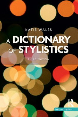 Wales - A Dictionary of Stylistics