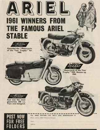 A March 1961 Ariel advertisement showing the range of twin-cylinder two-stroke - photo 5