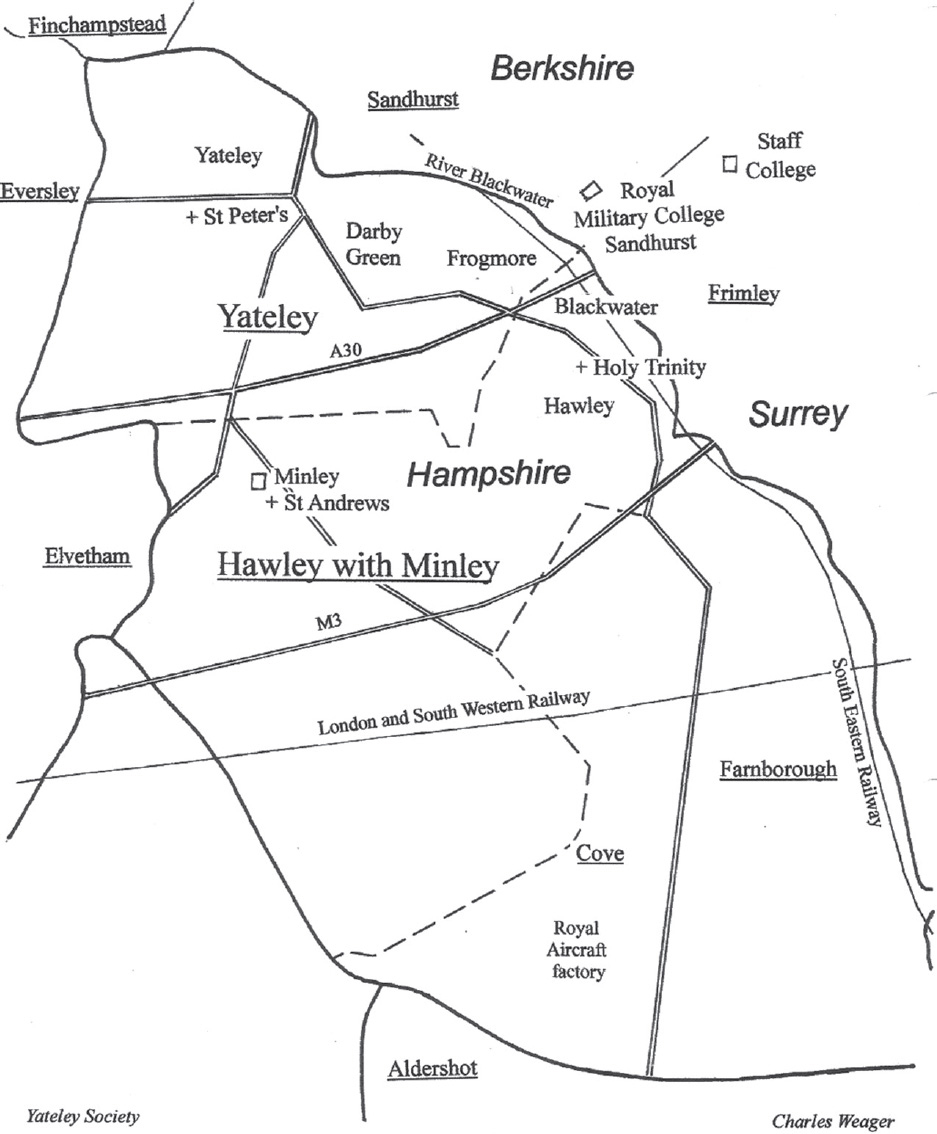 Yateley and surrounding civil parishes names and boundaries in the First World - photo 5