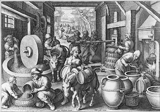 A state-of-the-art olive oil mill circa 1600 as depicted in an engraving after - photo 20
