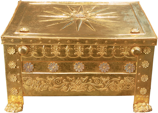 Gold larnax or small coffin designed to hold human remains either cremated or - photo 5