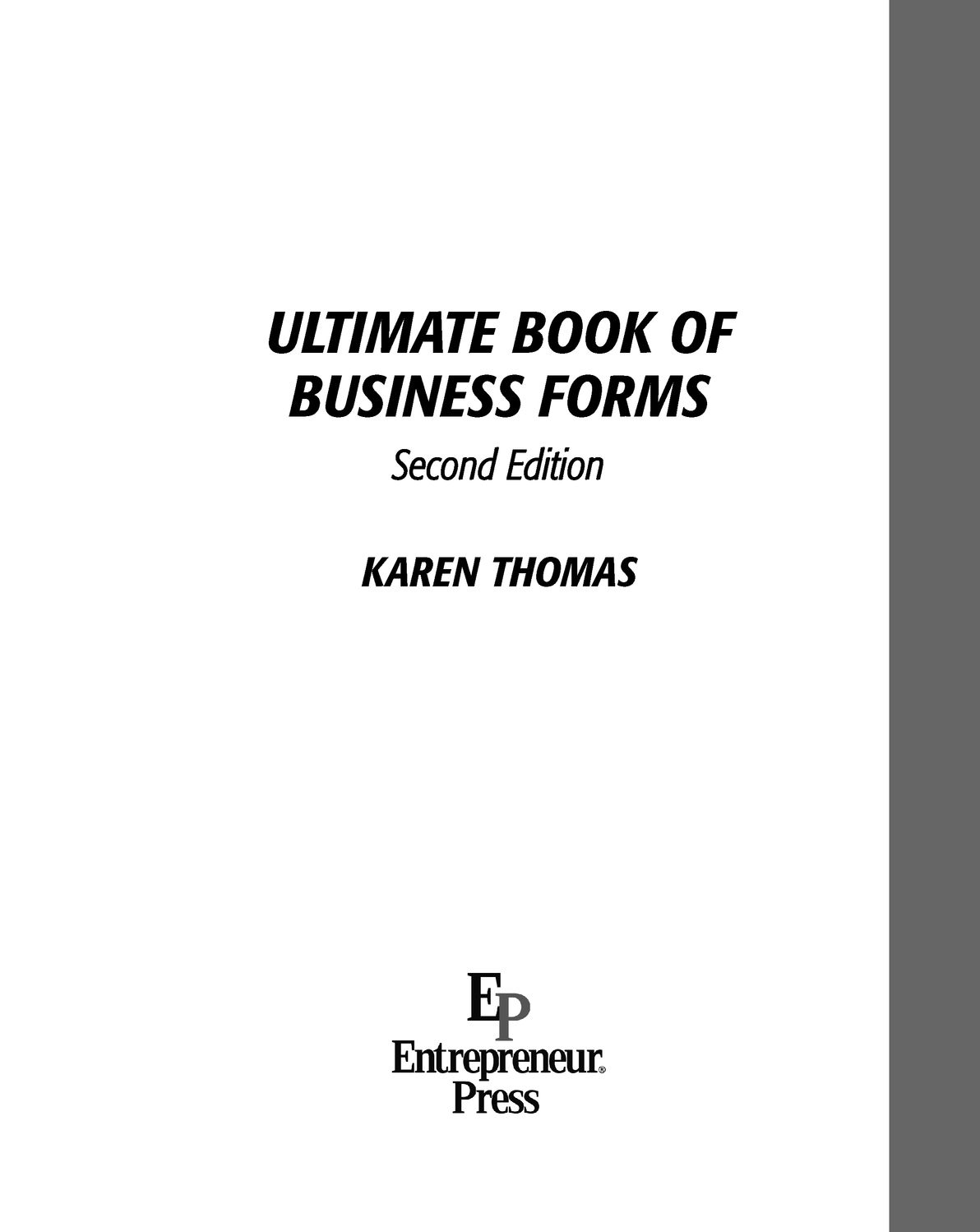 Table of Contents Preface T he Ultimate Book of Business Forms Second - photo 2