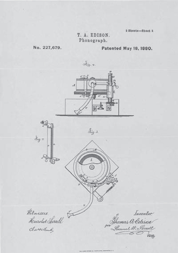 The patent drawing for Thomas Edisons phonograph May 1880 The 78 the format - photo 4