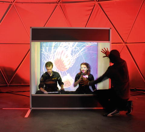 Fig 11 Performers behind the touchscreen glass of Humanaquarium Image Cassim - photo 1