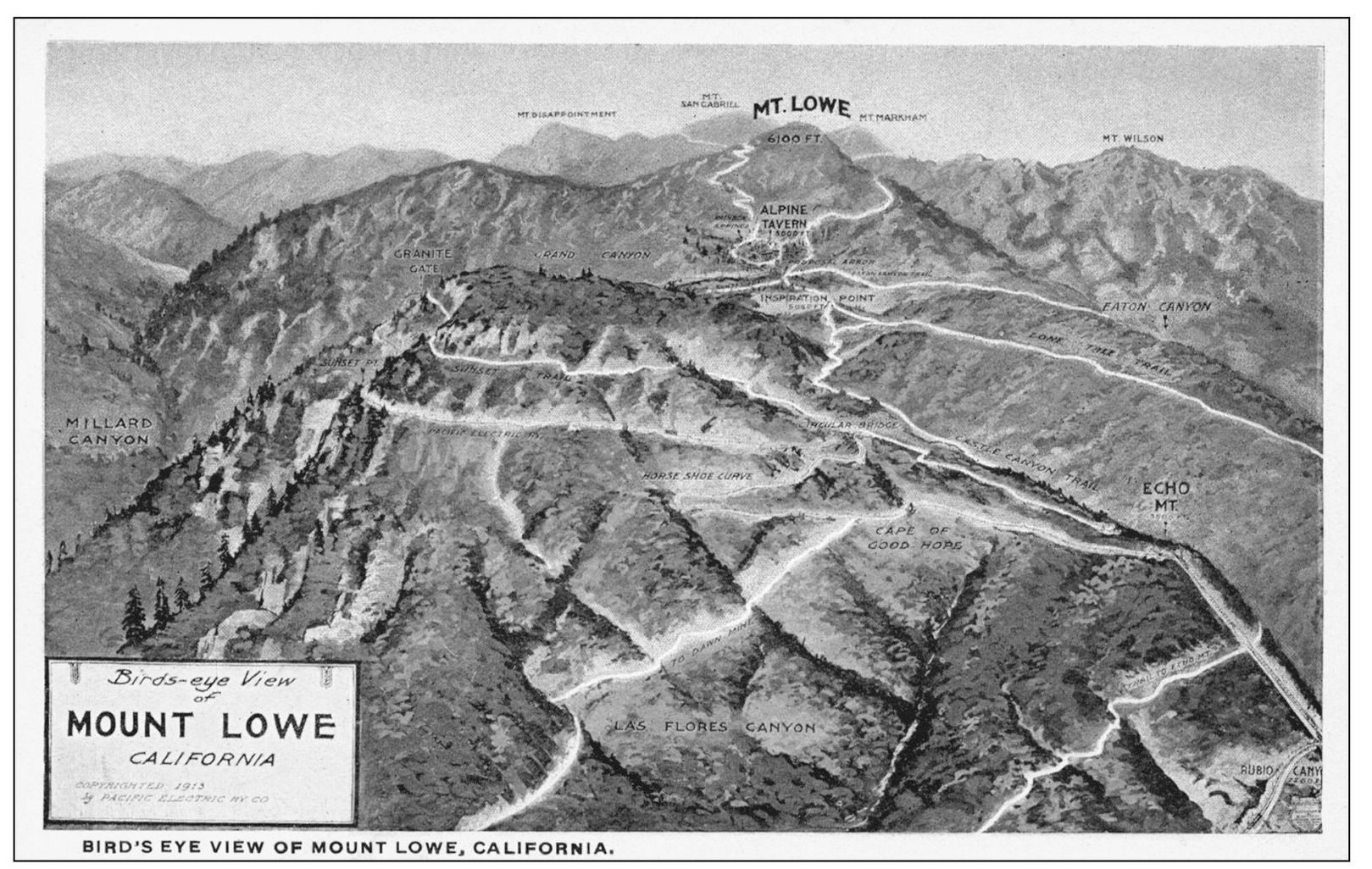 This birds-eye view shows the Mount Lowe Railway and resort built by Thaddeus - photo 3