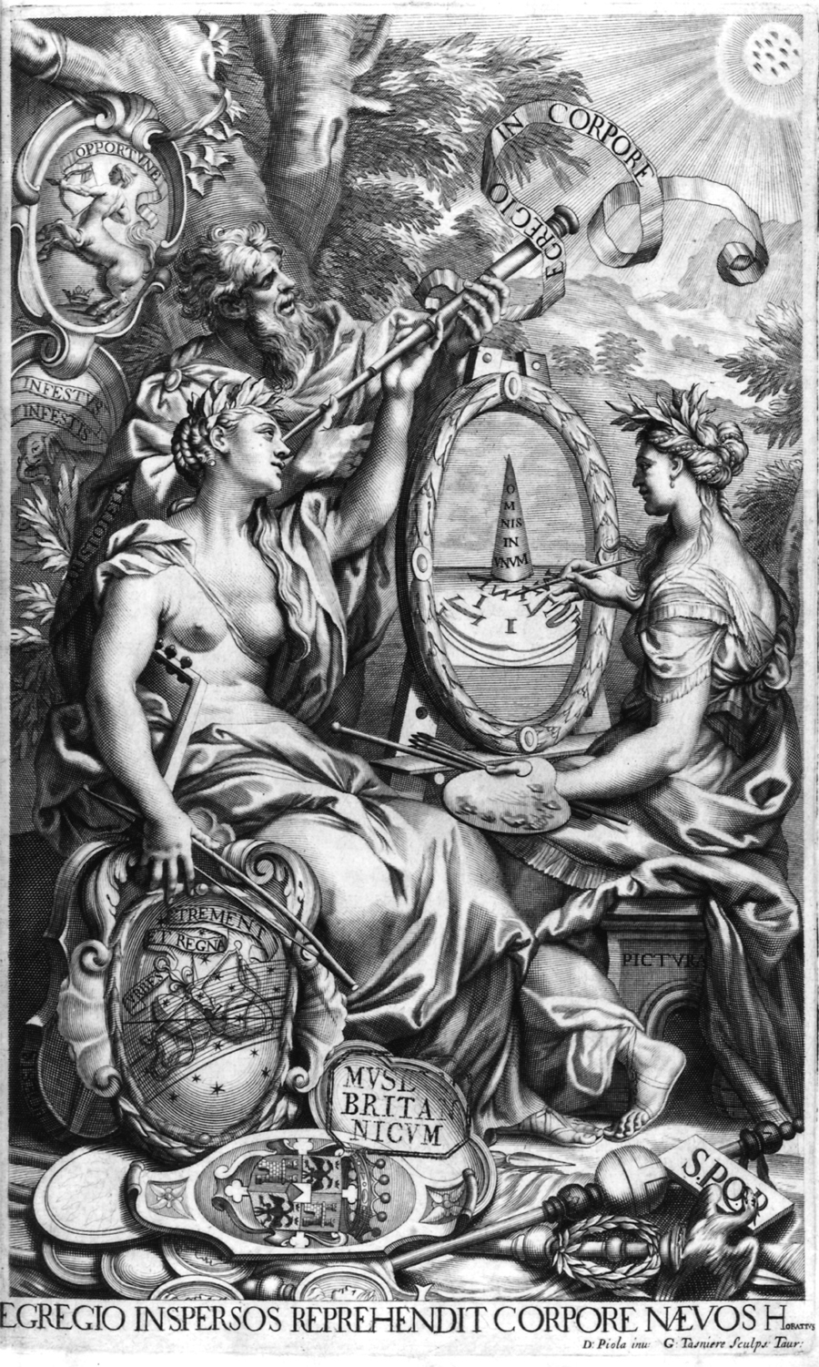 Frontispiece engraving from Emanuele Tesauro Il cannocchiale aristotelico o - photo 3